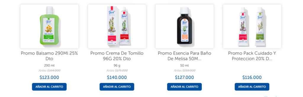 Lista ofertas mes de JUST